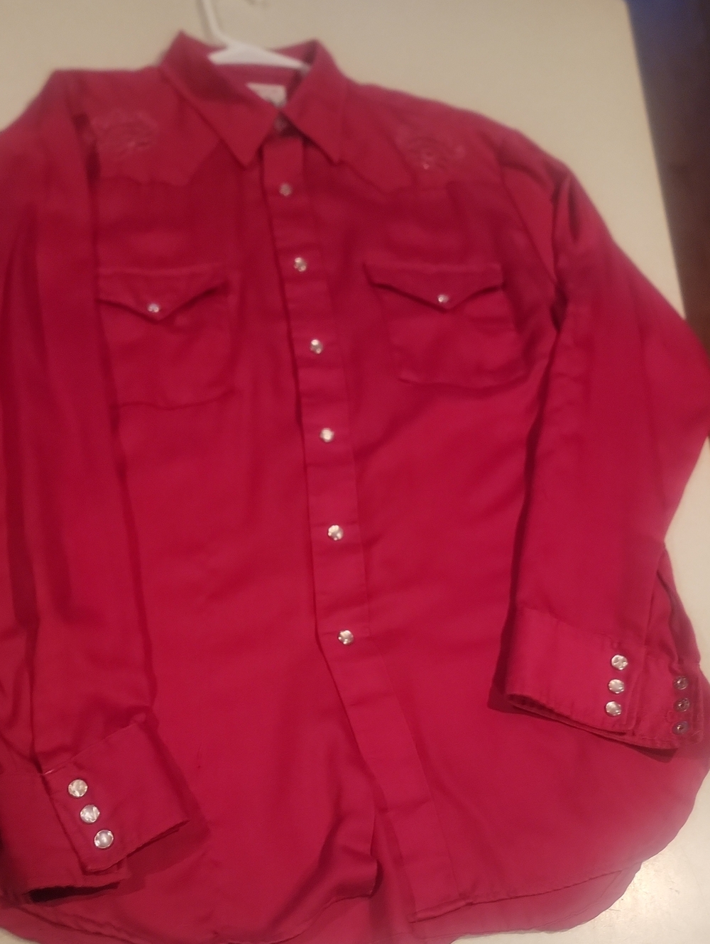 Men's Red Western-Style Button-Up Shirt Round-up